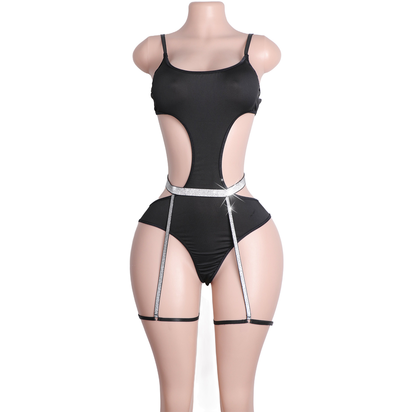 Garter Belt Set - زي رقص مخصص مرصع بالأحجار الكريمة