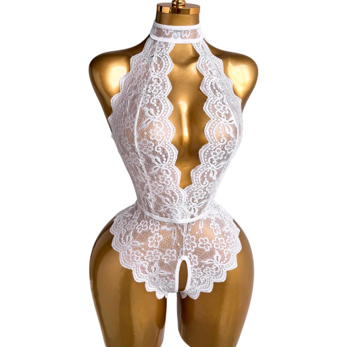 ملابس داخلية نسائية بيضاء بتصم - مراجعة Lace Teddy Lingerie وسعره