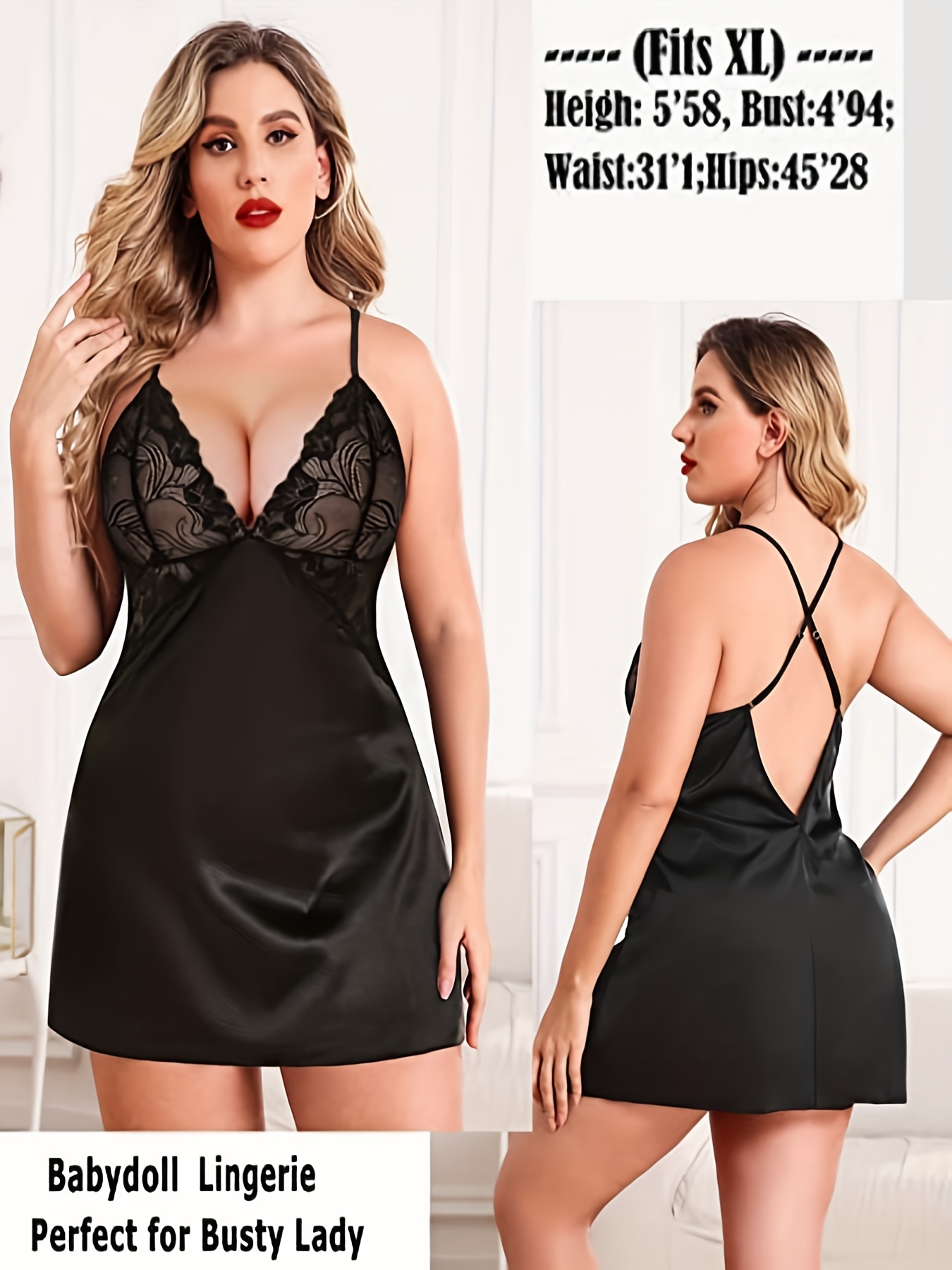 قميص نوم نسائي فاخر من الساتان - مراجعة Babydoll Chemise Night وسعره