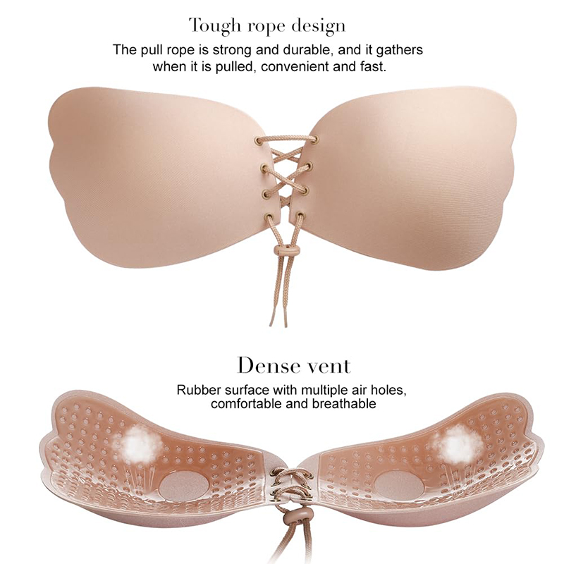 1/2 Pairs النساء الصيف عارية ا - مراجعة Strapless Bra Backless وسعره