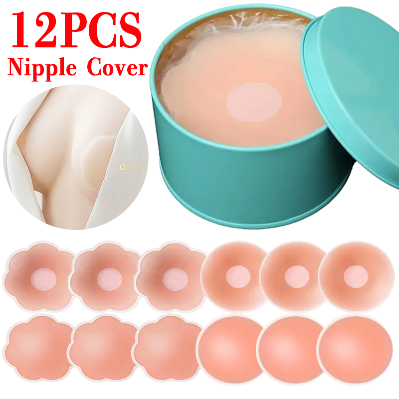 6/12 قطعة غطاء حلمة الثدي اللا - مراجعة Silicone Bra Adhesive وسعره