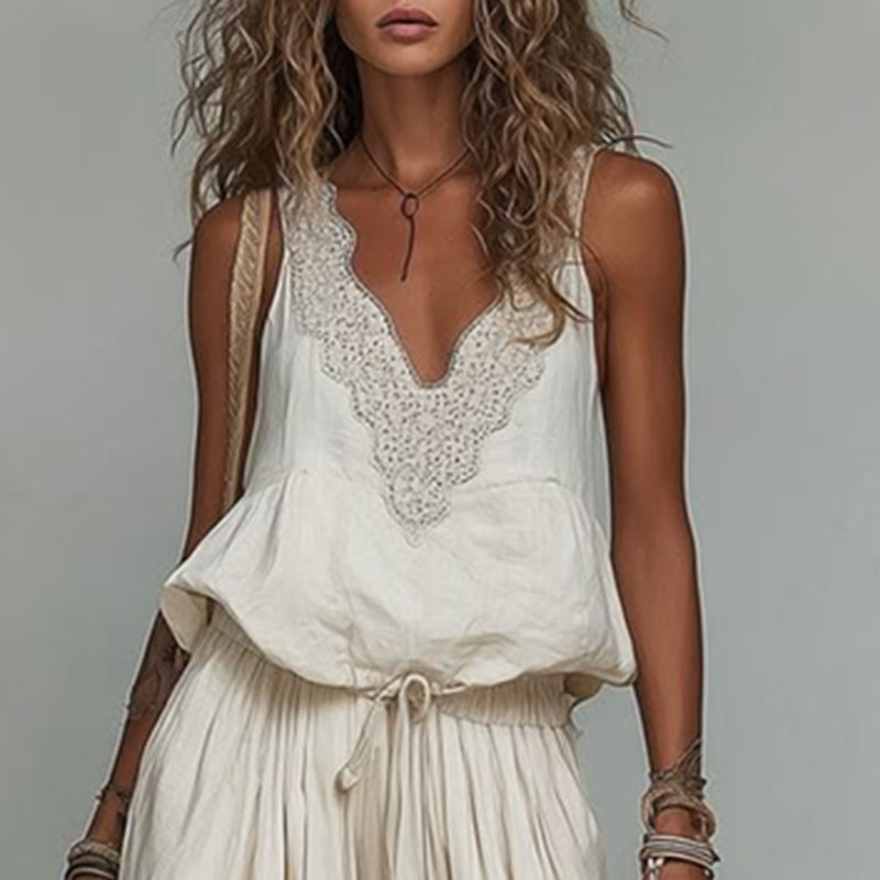 طقم نسائي بدون أكمام من الدانت - مراجعة Cami Top Lace وسعره